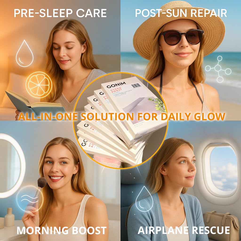 GONIM Korean Face Mask, Hydrating Face Mask Sheet with Hyaluronic Acid