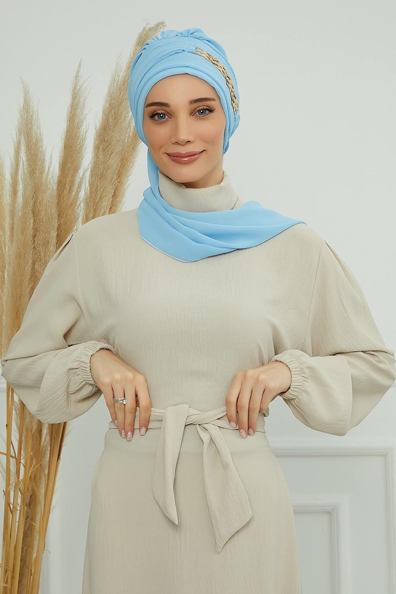 Turban for Women - Pre-Tied Chiffon Scarf | Lightweight Hijab Headwear