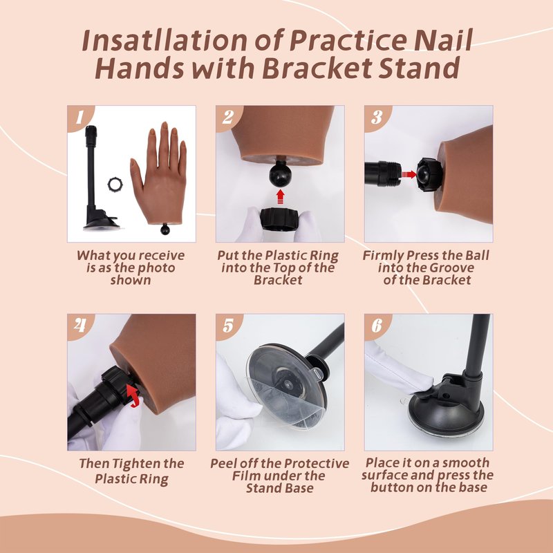 Veikmv Practice Hand for Acrylic Nails,Professional Mannequin Hand with Flexible Fingers for Acrylic Nails,Gel Polish & Nail Art Training,Ideal Practice Tool for Manicure Beginners