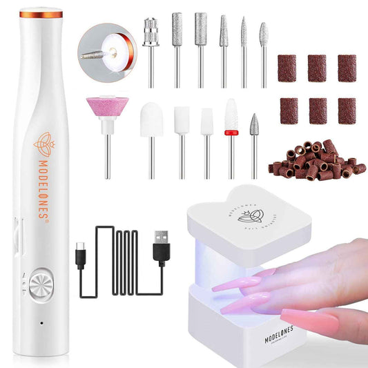 Modelones Mini UV Nail Lamp & Cordless Nail Drill - Portable LED Dryer with 2 Timers for Fast Nail Extensions