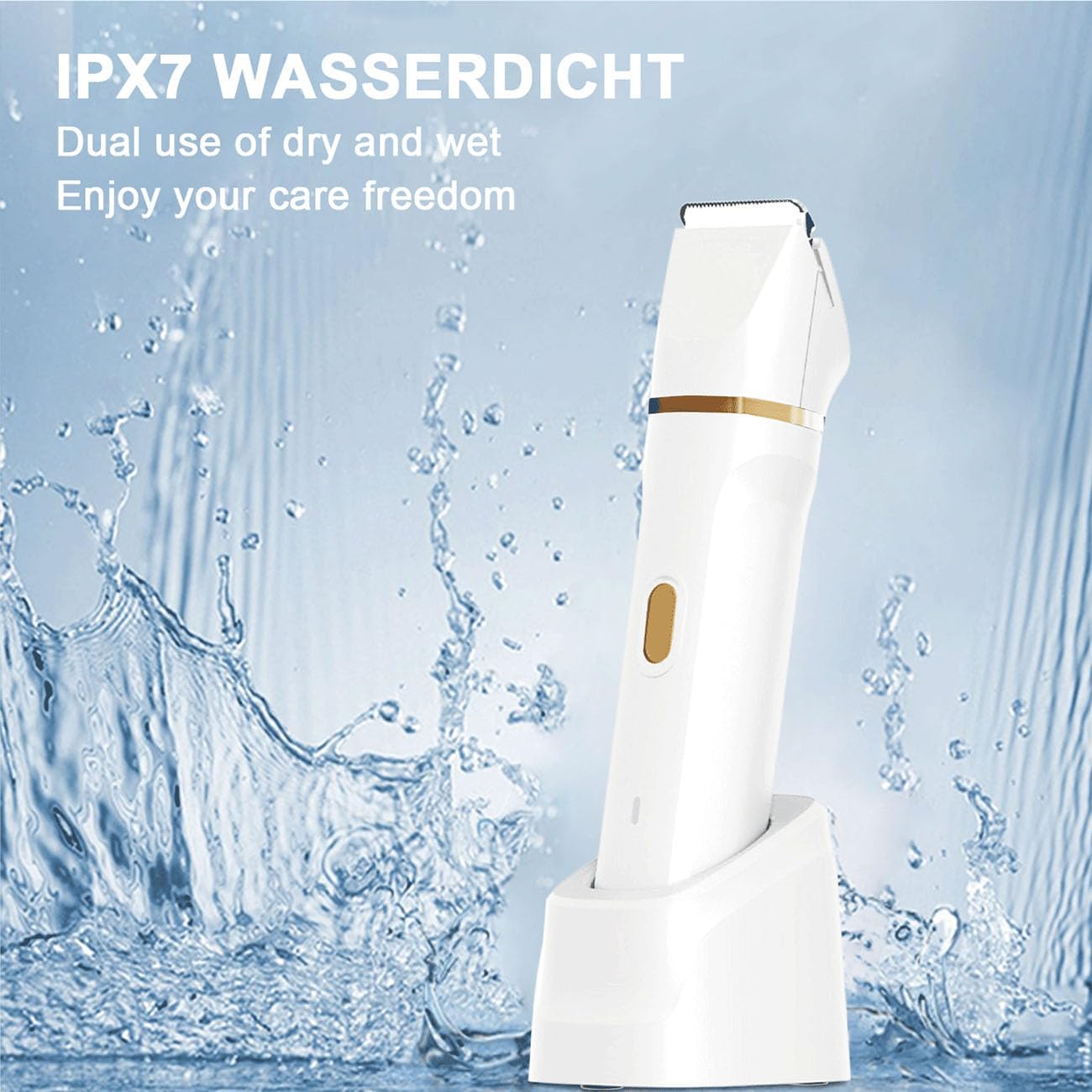 ele ELEOPTION Electric Razors for Women 5-in-1 Waterproof Wet Dry Electric Shaver with USB Charge Dock, Legs Hair Remover, Body Shaver for Beard Bikini Trimmer for Women White