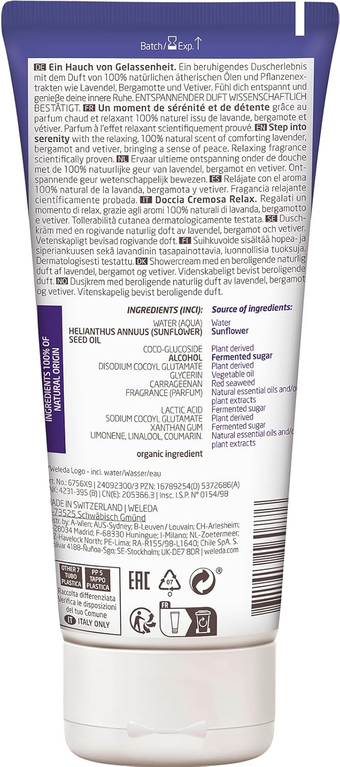 Weleda Aroma Relax Shower Gel - Creamy Formula for Soothing Relaxation | 200 ml