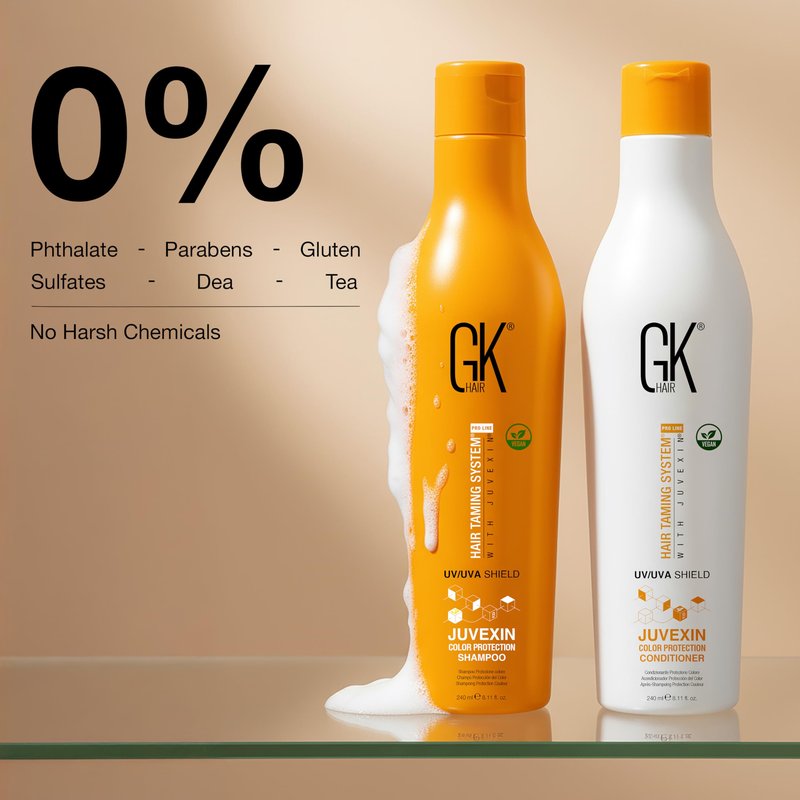 GK Hair Shield Shampoo and Conditioner – UV/UVA Protection for Color-Treated Hair – Hydrates, Prevents Fading and Split Ends – Anti-Frizz Formula for Softer, Stronger Hair