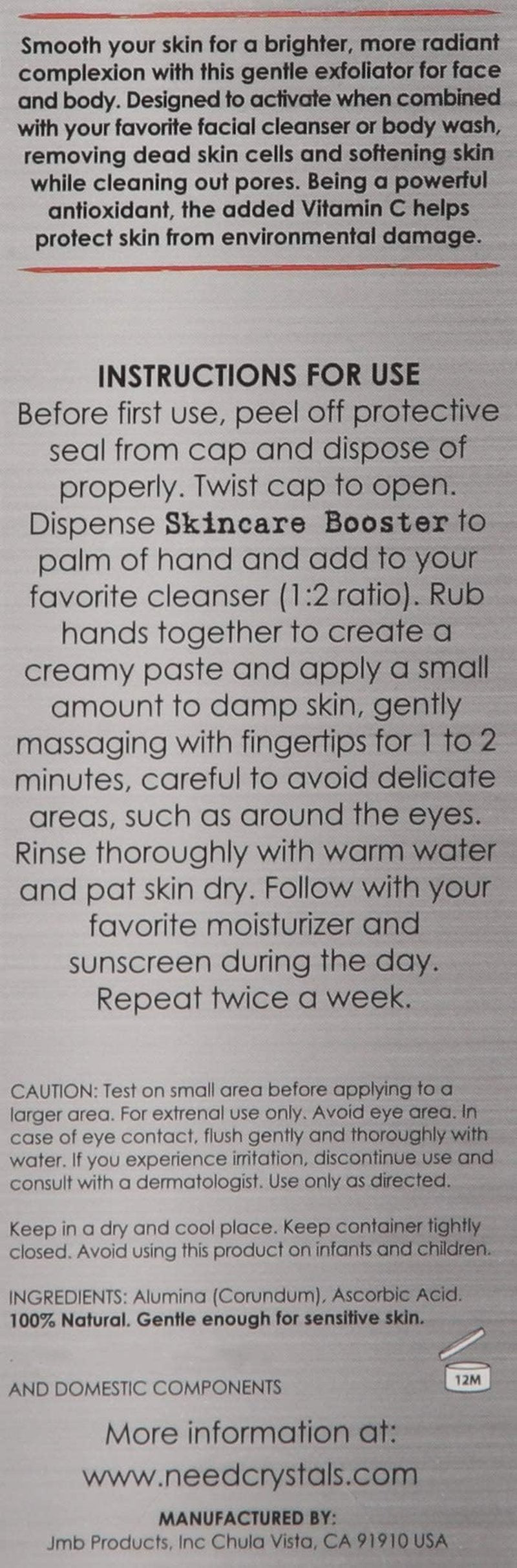 NeedCrystals Microdermabrasion Crystals, DIY Face Scrub with Vitamin C. Natural Facial Exfoliator for Dull or Dry Skin Improves Wrinkles, Anti-Aging, Skin Texture & Brightening. 8 oz