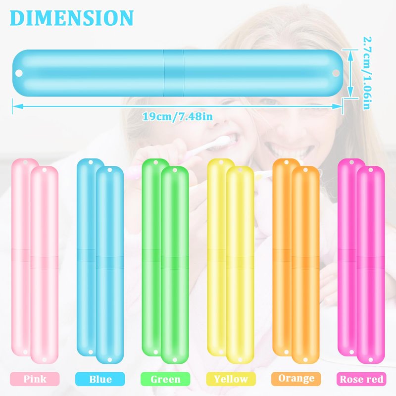 SIKEMAY 50 PCS Travel Toothbrush Holder Bulk, Back to School, Classroom Pencil Case for Kids, Toothbrush Case for Travel, Bathroom, Indoor, Outdoor, Trip, Camping, School