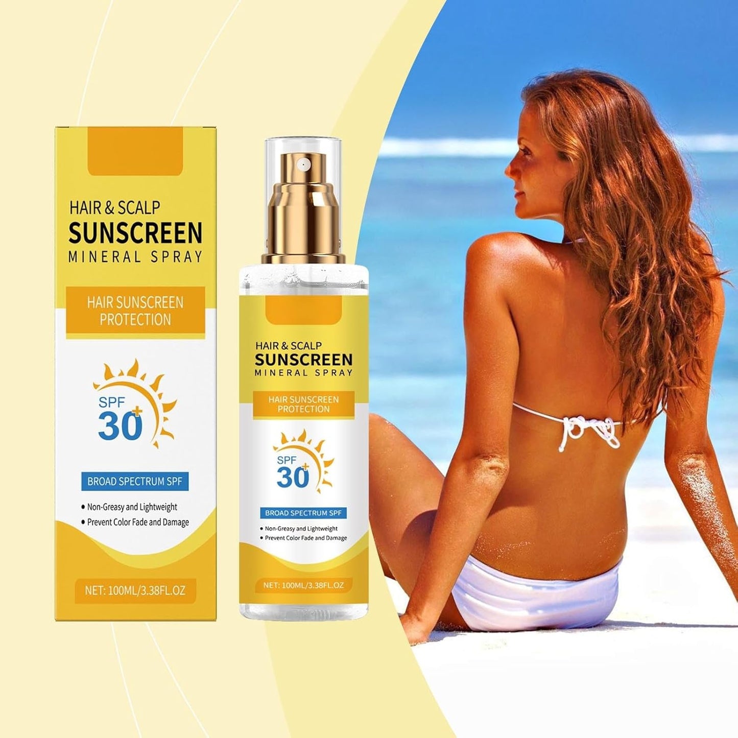 Hair & Scalp Sunscreen Spray SPF 30 - Color-Lock UV Shield for Dyed Hair | Weightless & Vegan Formula