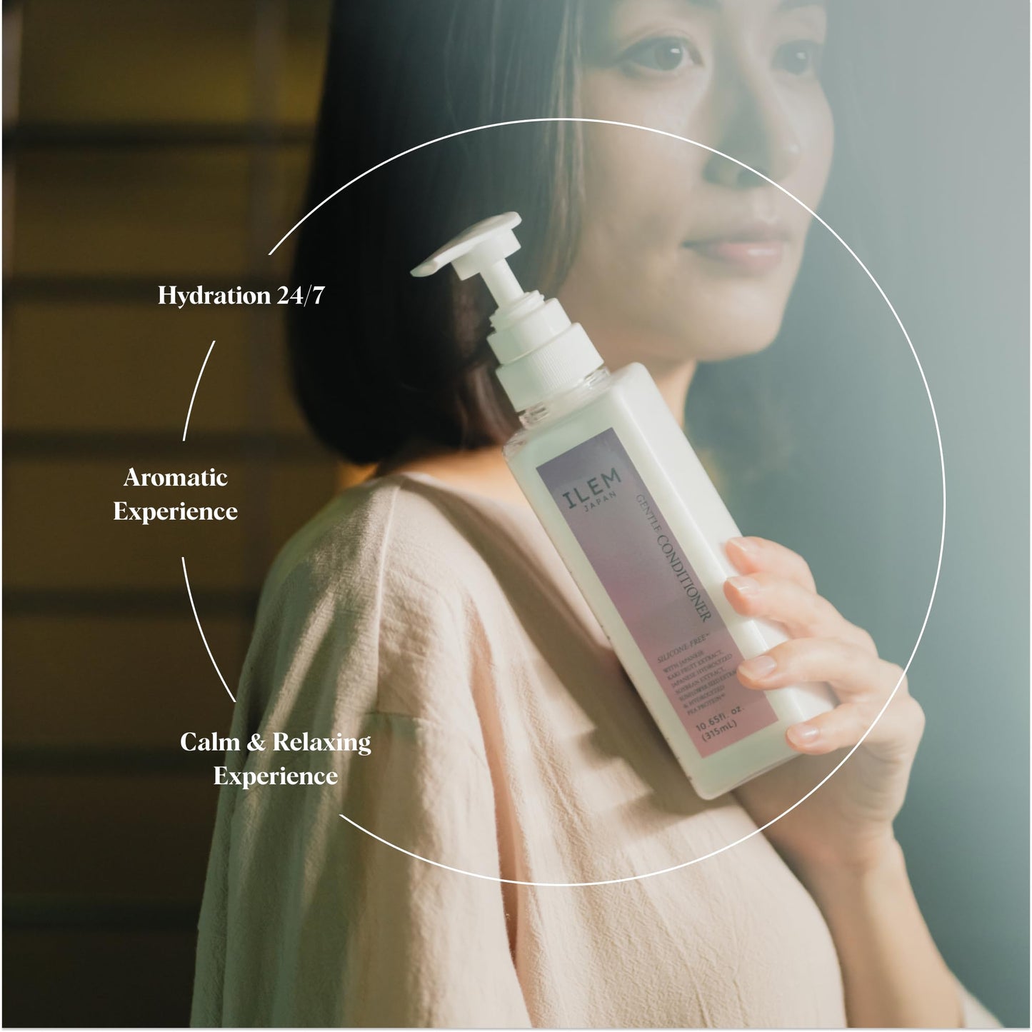 ILEM JAPAN Gentle Conditioner | Daily Use Mild Conditioner For Silky & Smooth Hair | For Women & Men, Nourishing Hair & Scalp | With Sunflower Seed & Pea | 315ml