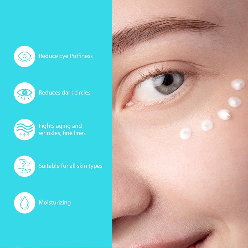Seacall Retinol Eye Cream, Anti Aging Under Eye Cream with Caffeine, Vitamin C & Hyaluronic Acid, Cool Massage Head Eye Serum Fades Dark Circles Puffiness Wrinkles, 15ml Portable Eye Cream for Women