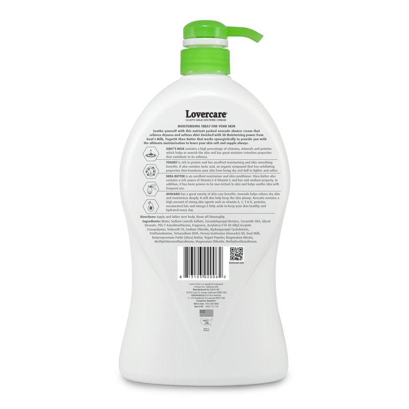 Lover's Care Goat's Milk Moisturizing Body Wash Shower Cream Avocado 40.7 Fl.Oz - Single…