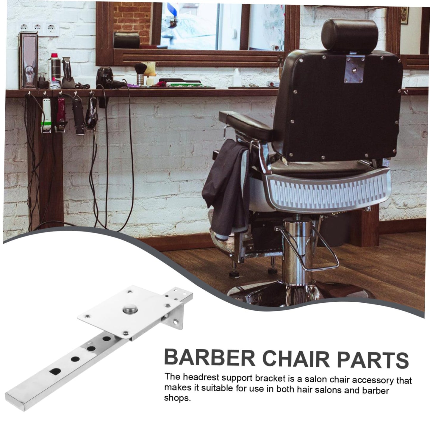 Beatifufu Salon Chair Headrest Bracket Replacement Durable Barber Chair Headrest Support Compatible with Salon Chair Accessories Easy Installation Barber Chair Parts