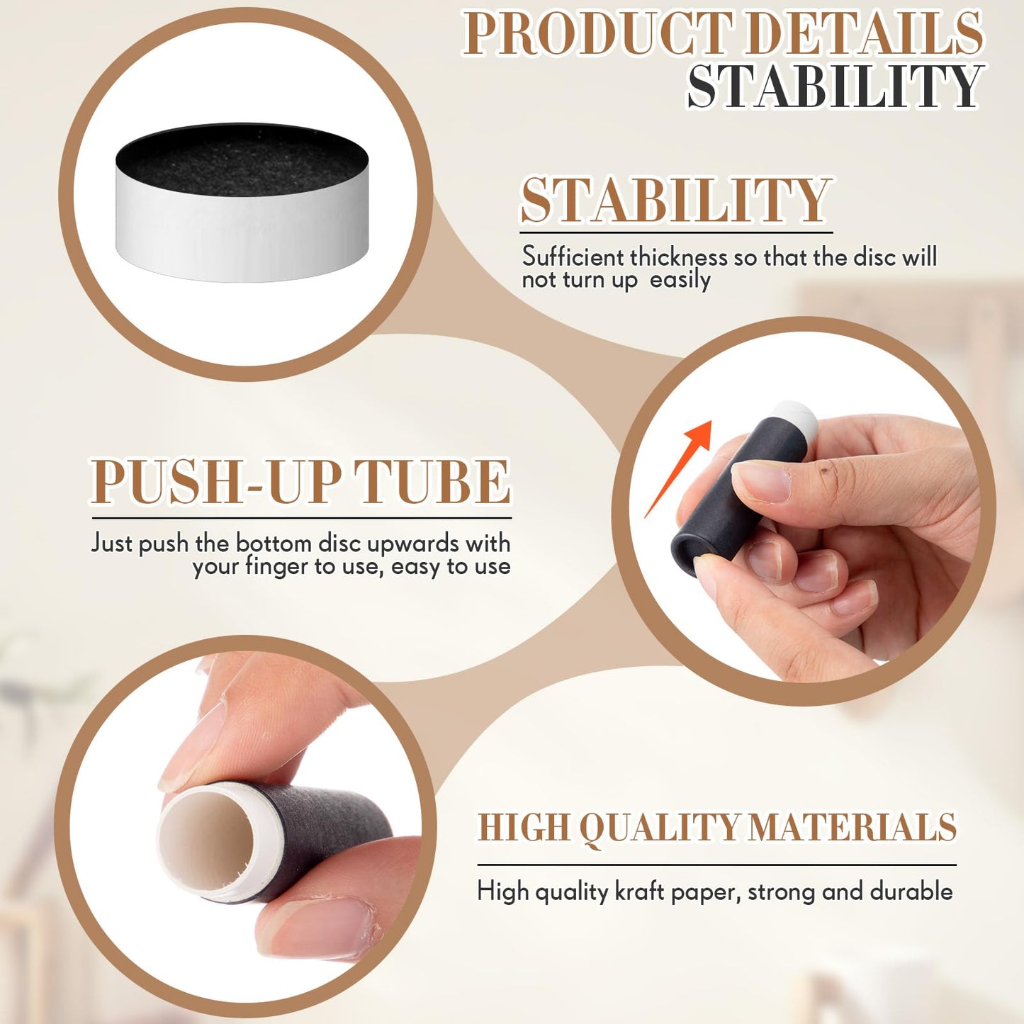Fuyoooo 50 Pcs 5g Paperboard Lip Balm Tubes Empty Cardboard Lipstick Tubes Deodorant Sticks Empty Refillable Gloss Perfume Container for DIY for Lipstick, Gloss, Deodorant, Solid Perfume, Black
