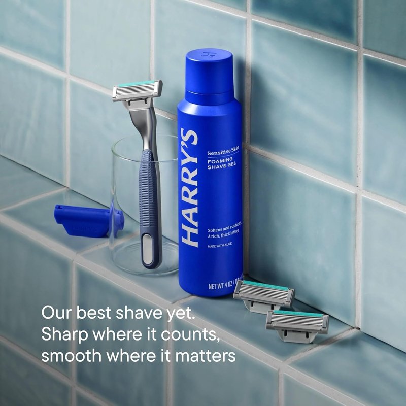Harry's Razor for Men - Premium Handle & Advanced Pivoting Blades | Shaving Kit in Clay Color