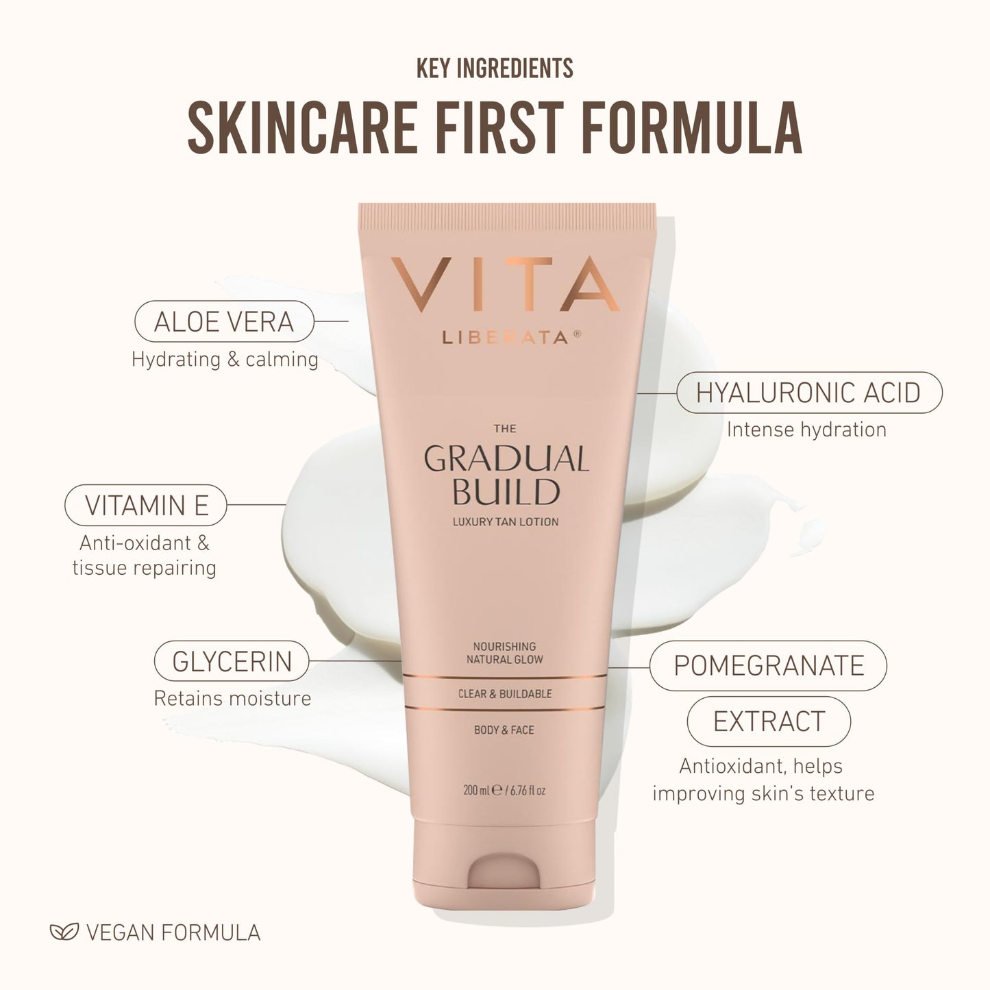 VITA LIBERATA Fabulous Gradual Tanning Lotion - Buildable Formula, Sun-Kissed Tan, Untinted For Minimal Transfer, Lasting Finish, Formulated with Hyaluronic Acid, 6.76 lf.oz