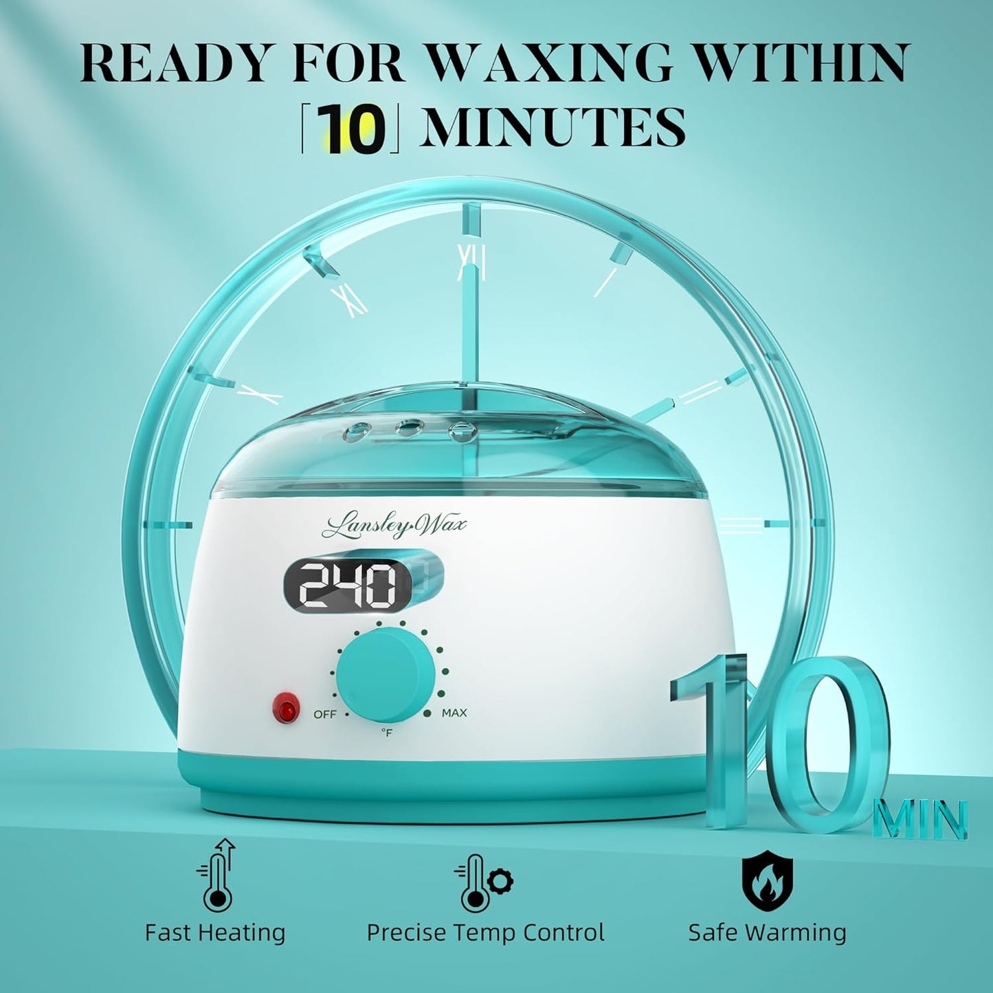 Digital Waxing Kit for Hair Removal - Wax Warmer with Silicone Pot | Hard Wax for Sensitive Skin, Home Use