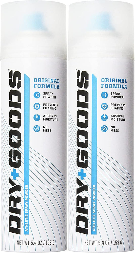 Athletic Spray Powder - Dry Goods Original 5.4 oz | Two Pack for Active Lifestyle
