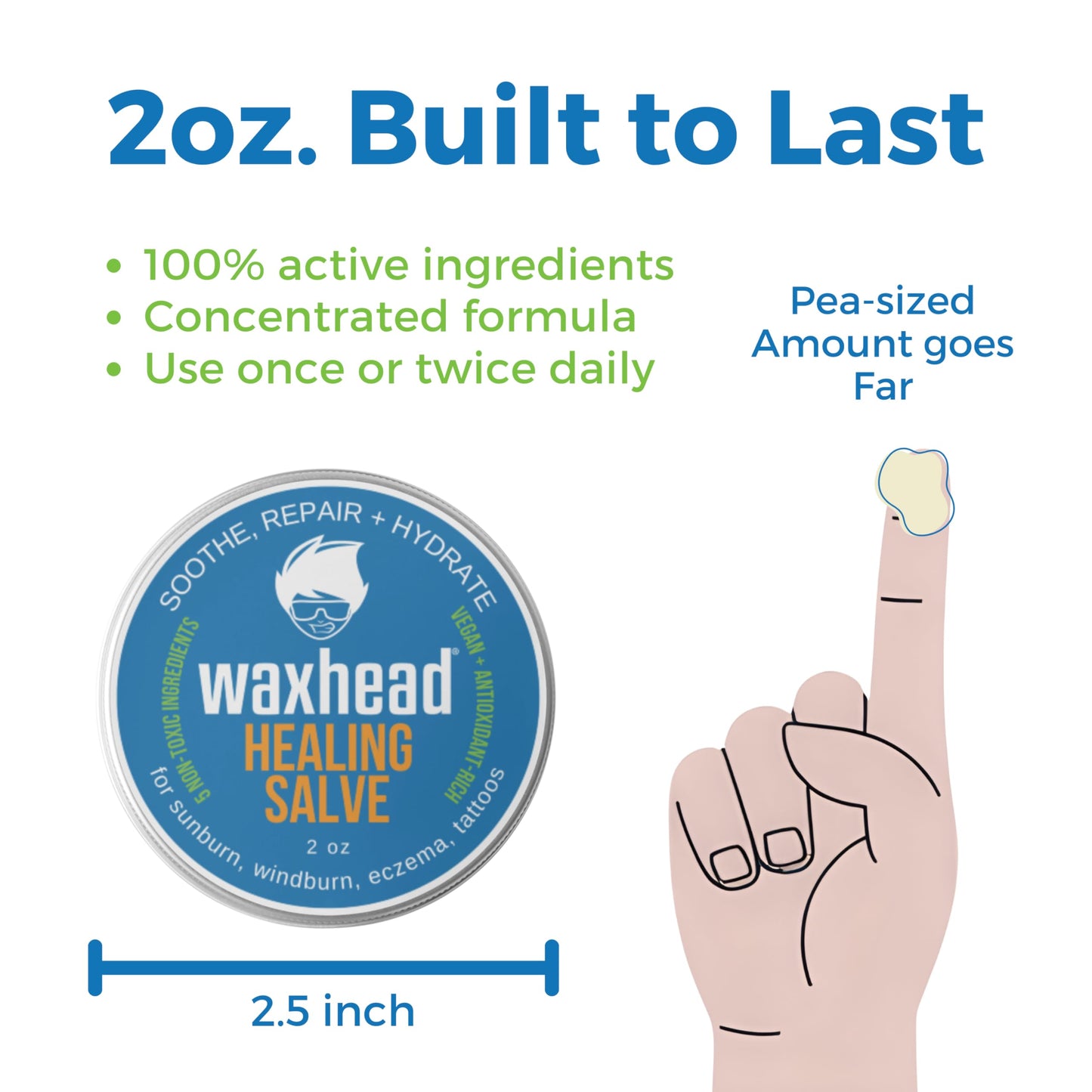 Waxhead After Sun Balm & Sunburn Relief Salve Multi-Use, 5 Ingredients, 2oz