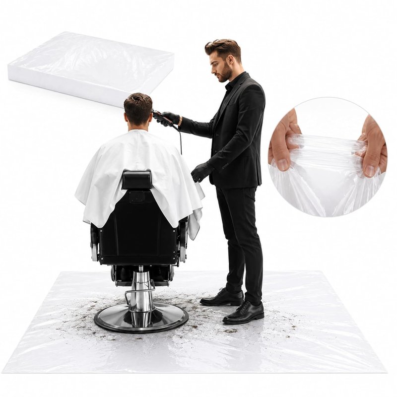 Breling Extra Large Disposable Haircutting Mat - 50 Pcs, 48 x 37.4 Inch for Barbershops & Pet Grooming