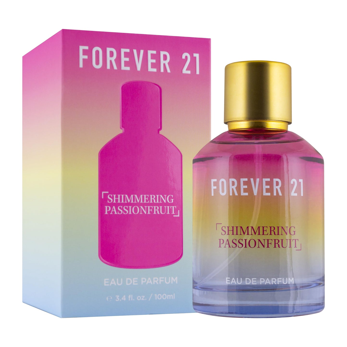 Forever 21 Shimmering Passionfruit Eau de Parfum for Her | Tropical & Fruity Everyday Scent | Perfume w/Passionfruit Top Notes, Fresh Basil Heart, and Coconut Milk Base | 3.4 fl. oz.