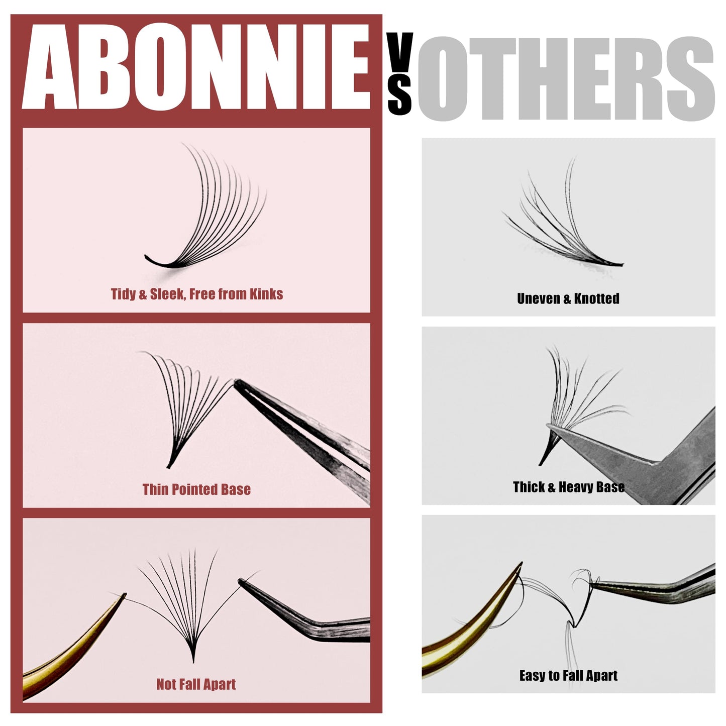 ABONNIE Premade Fans Eyelash Extensions, 400 Fans 10D 11mm Promades Eyelash Fans,0.07 Thickness D Curl Premade Lash Fans, Handmade Premade Fans Volume Lash Extensions (Pointy Base 10D 0.07-D 11mm)