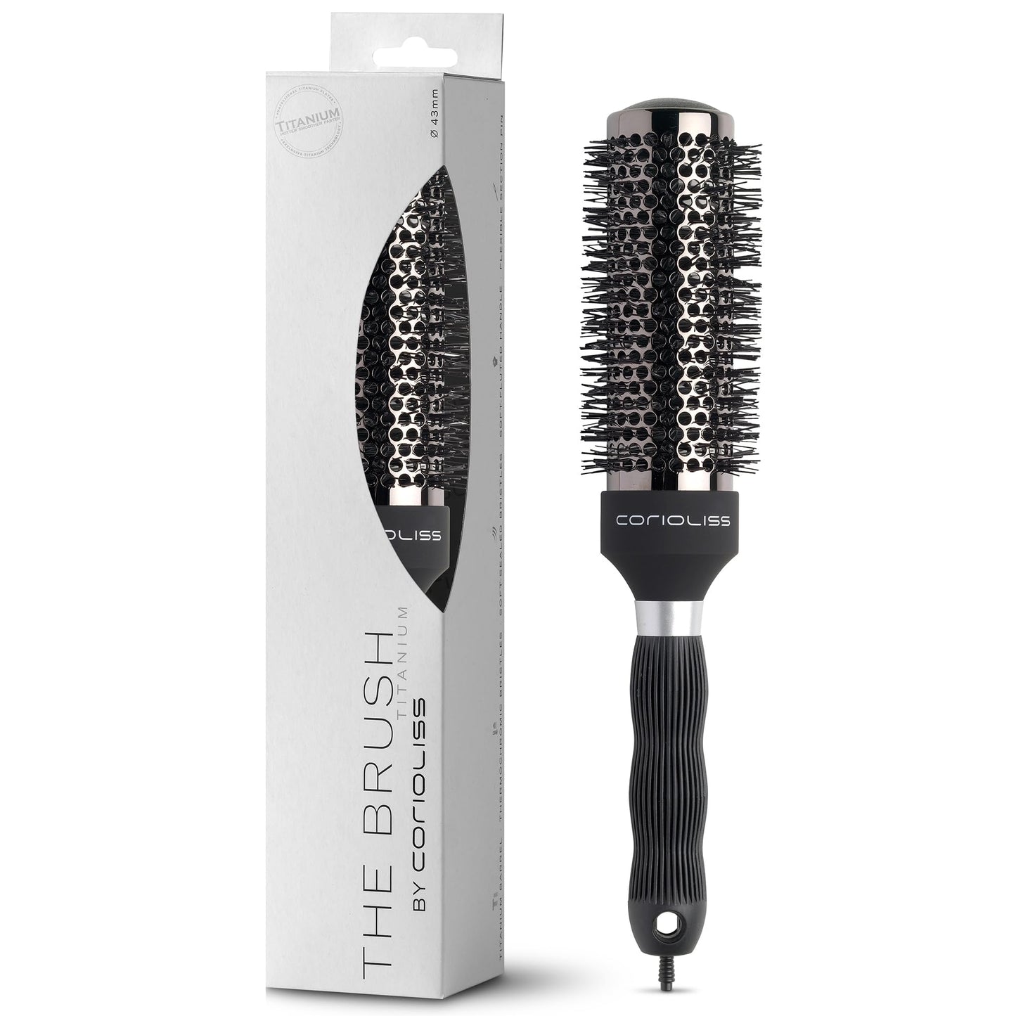 Corioliss | Hair Brushes for Women | Professional Titanium Round Barrel Ionic Hair Brush | Ideal for Styling Every Kind of Hair 43 MM