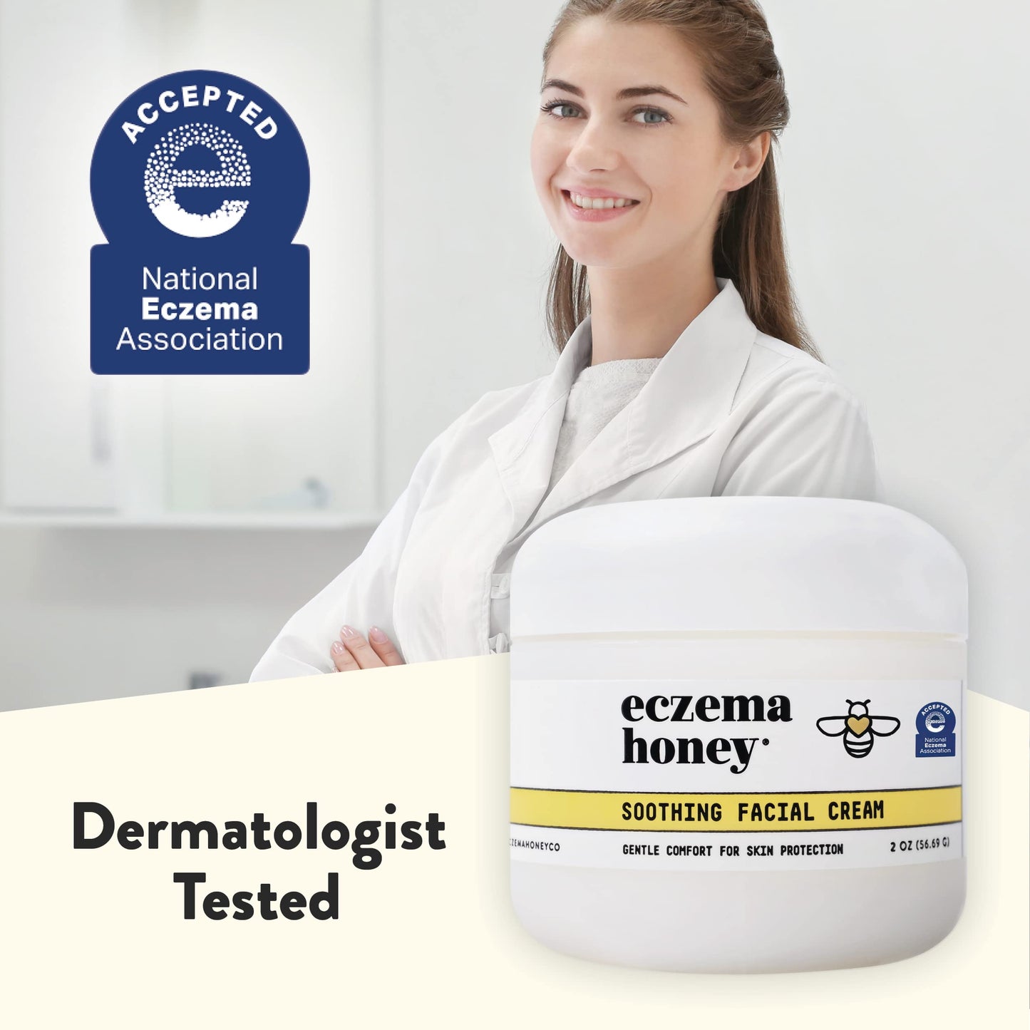ECZEMA HONEY Oatmeal Facial Cleanser - Soothing Facial Cream - Bundle for Sensitive & Dry Skin - Cruelty Free