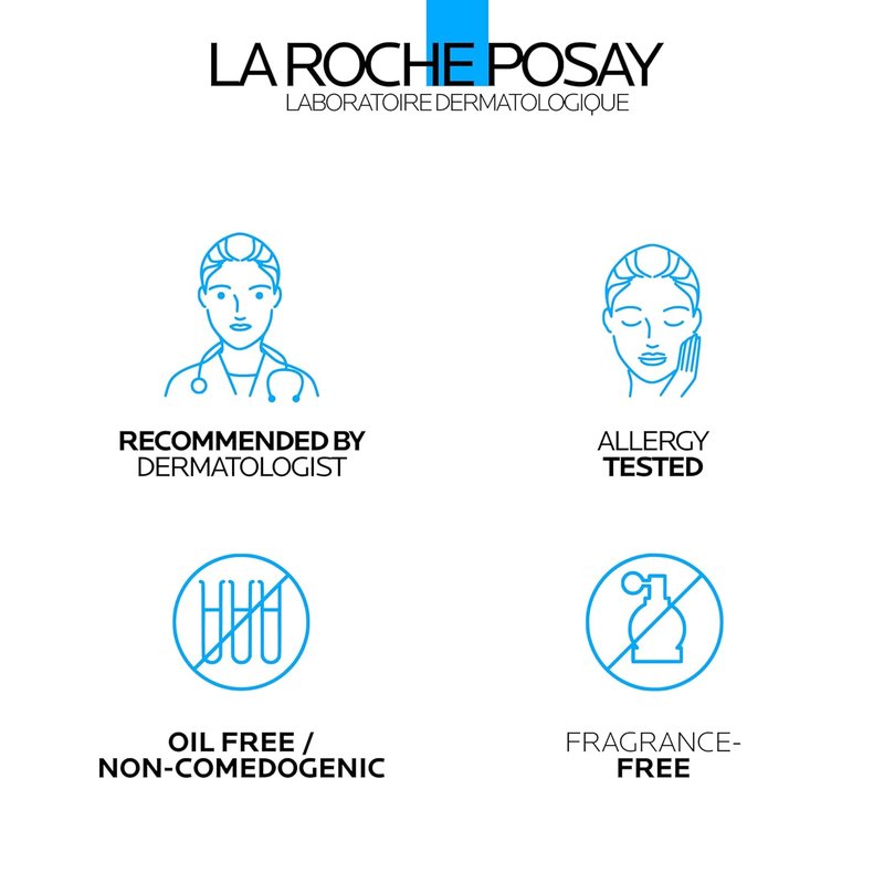 La Roche-Posay Effaclar Dual Acne Face Wash - 4% Benzoyl Peroxide & LHA Exfoliant | 6.76 Fl Oz