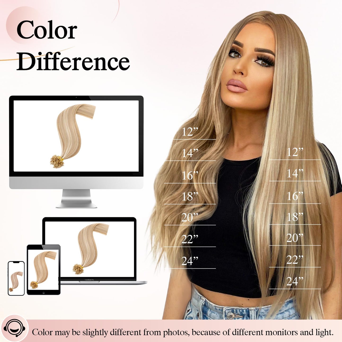 SEGOHAIR U Tip Hair Extensions Human Hair Pre Bonded Extensions Keratin Fusion Extensions K Tip Hair Extensions Real Human Hair Silky Straight Natural 50g/100 Stands 14" Light Brown