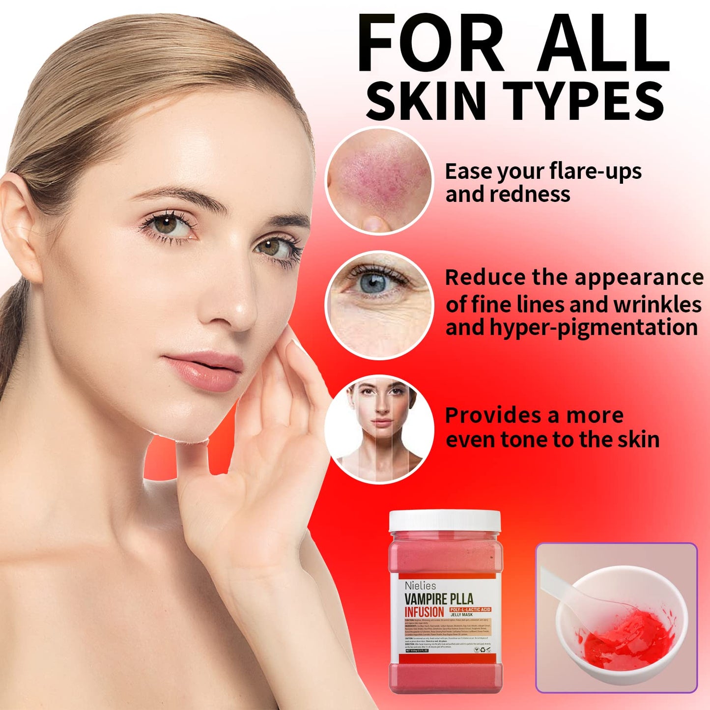 Nielies Vampire + Fresh Mint Jelly Mask, Facial Skin Care- Collagen Peel-Off Jelly Mask Set For Facials, Face Mask For Instant Hydration, Vegan Peel Off Face Mask, For Refreshing
