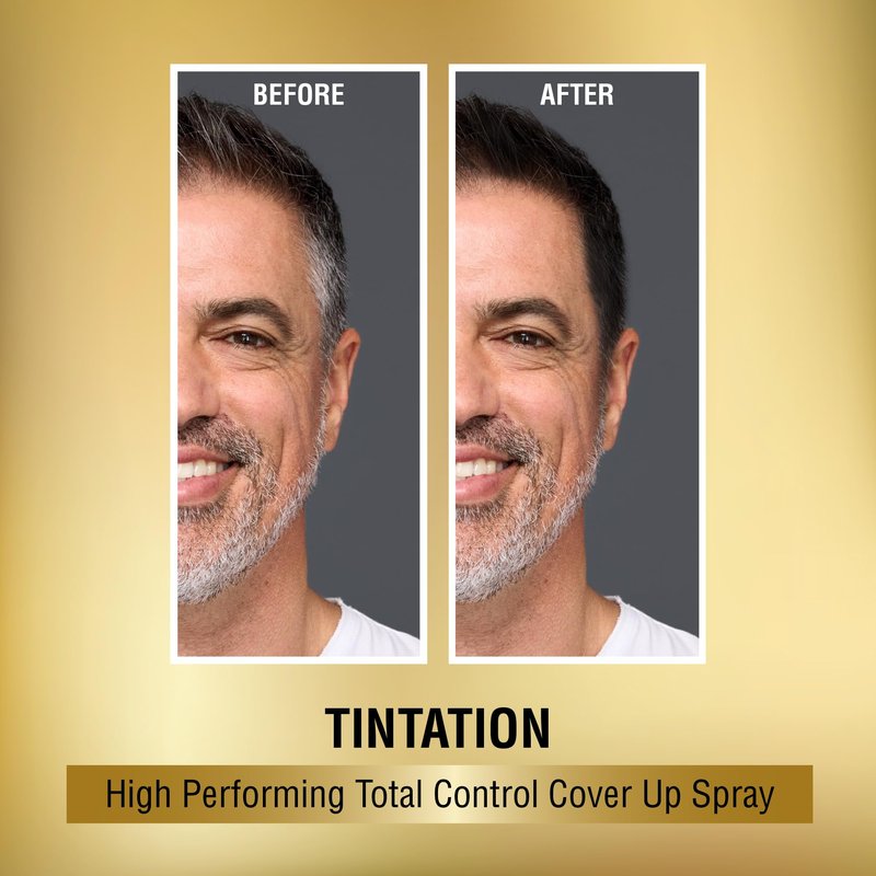 Red by Kiss Tintation Temporary Hair Color Spray, Instant Gray Root Touch Up Coverage, Water-Resistant & Smudge-Proof, Easy Wash Out, Barber & Hairline Touch-Up, Quick-Dry (Black, 2.82 oz)