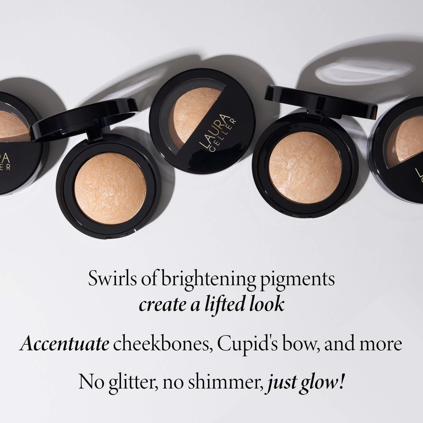 LAURA GELLER NEW YORK Baked Marbleized Highlighter, Prosecco - Radiance Enhancing Makeup - Powder Highlighter Face Makeup