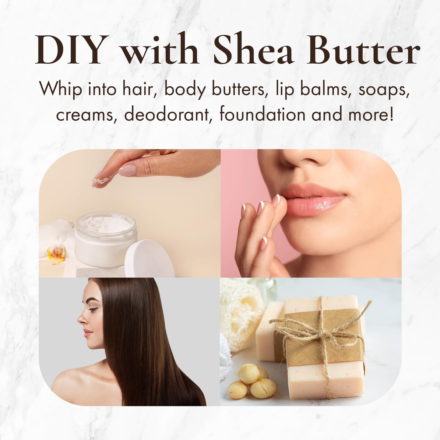 HalalEveryDay 28 oz Ivory Shea Butter- 100% Pure All Natural- Unrefined Organic Raw from Ghana- Raw African Shea Butter, Perfect for Skin, Face, Body, Hair Growth