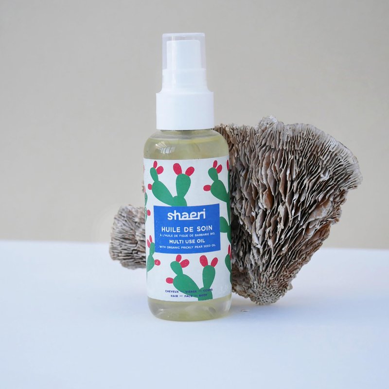 SHAERI Multi-Use Care Oil - Hair Oil for Frizzy Hair - Enriched with Sweet Almond, Macadamia Nut, Safflower Seed, Jojoba, and Prickly Pear - 3.4 oz