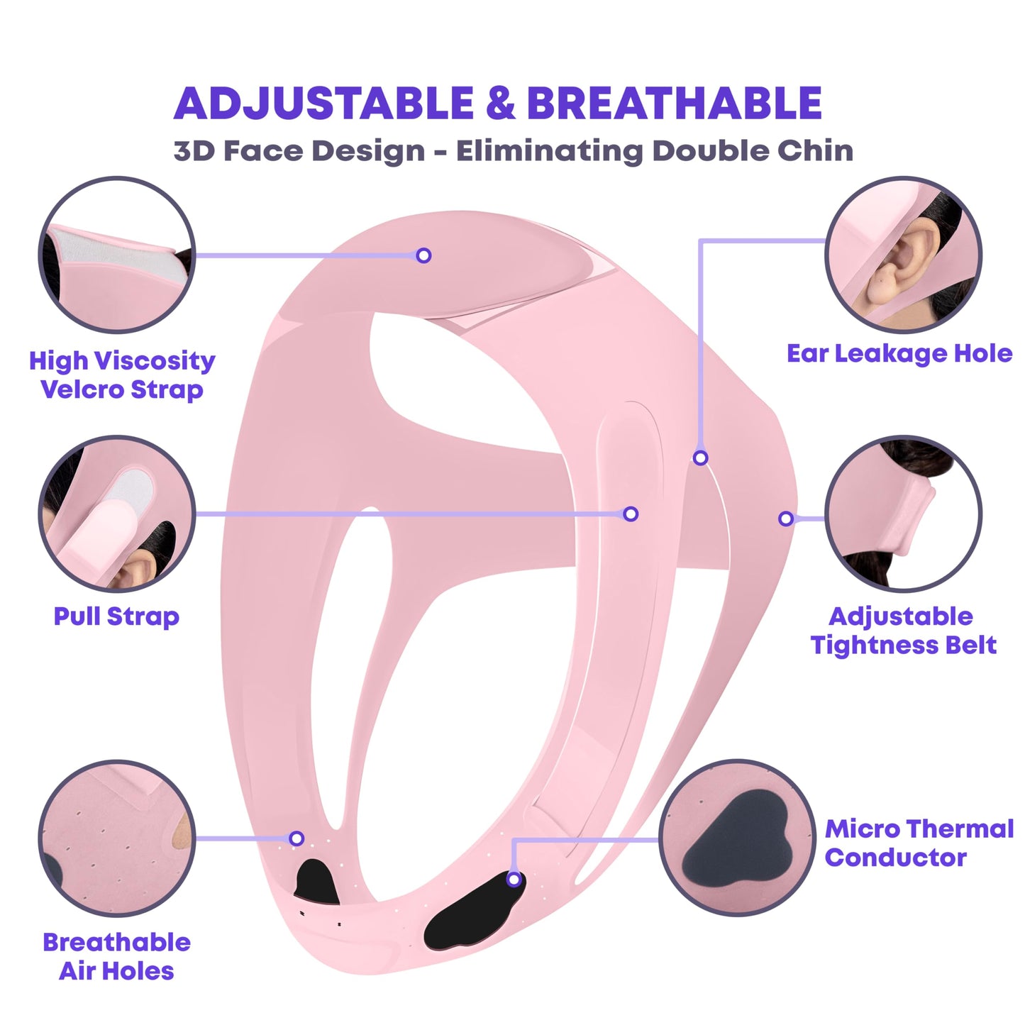 OORSE Silicone V Line Face Lifting Mask with Adjustable Double Chin Strap for Women