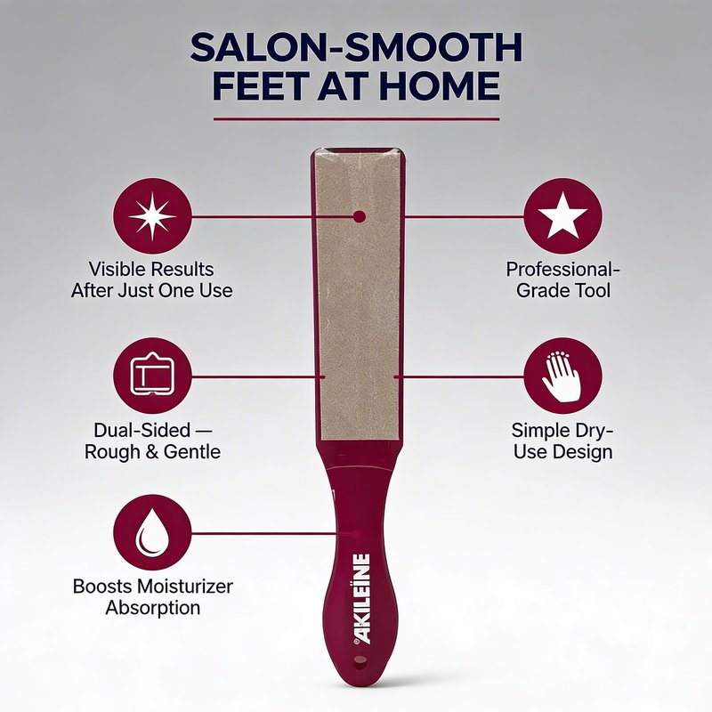 Akileine Podorape Foot File - Double-Sided Foot Scrubber and Callus Remover for Feet, Pedicure Tools for Dead Skin Removal, Ergonomic Design for Comfort, Heel Scraper for Cracked Heels