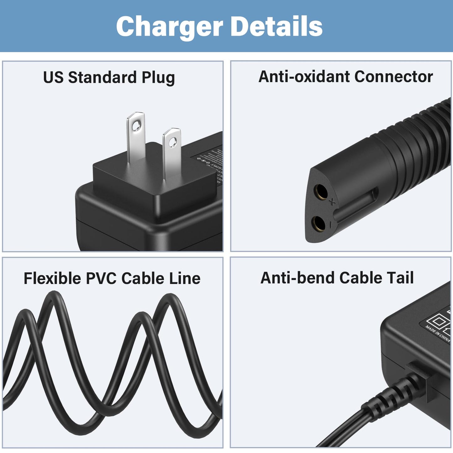 HIENADTOR 4.5V 1.2A Shaver Trimmer Charger Compatible with BaByliss PRO FXFS2 Power Cord AC Adapter for BaByliss PRO FX-FS2 FXFS2 Foilfx02 Foil FX02 FXFS2G Cordless Metal Double Foil Shaver Beard