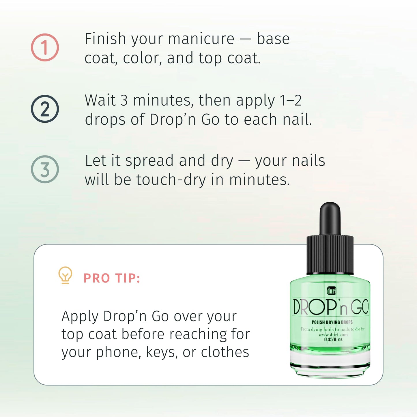 Duri Cosmetics, Drop'n Go Quick Dry Nail Drops (Drop'n Go (Pack of 2))