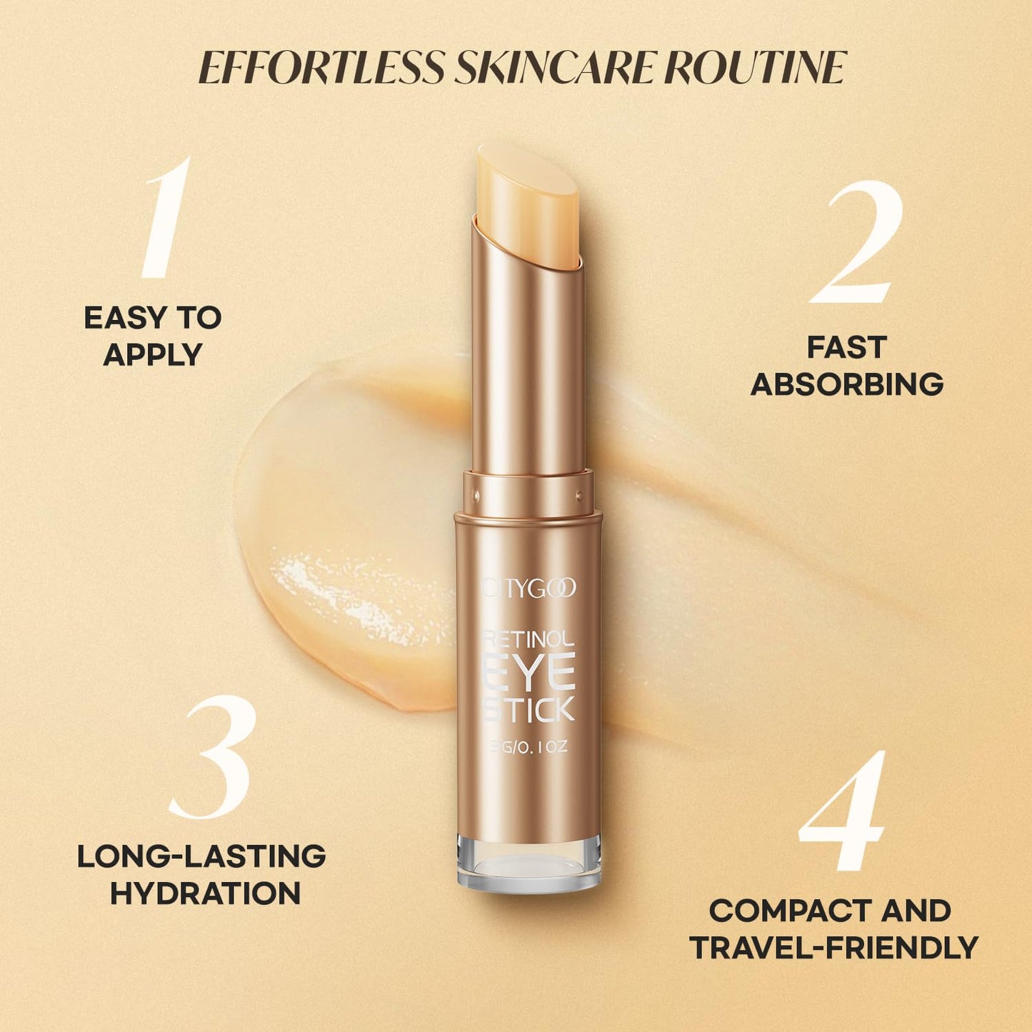 CITYGOO Retinol Eye Stick With Collagen, Hyaluronic Acid For Dark Circle, Under Eye Cream Anti Aging, For Puffiness and Bags Reduces Fine Lines
