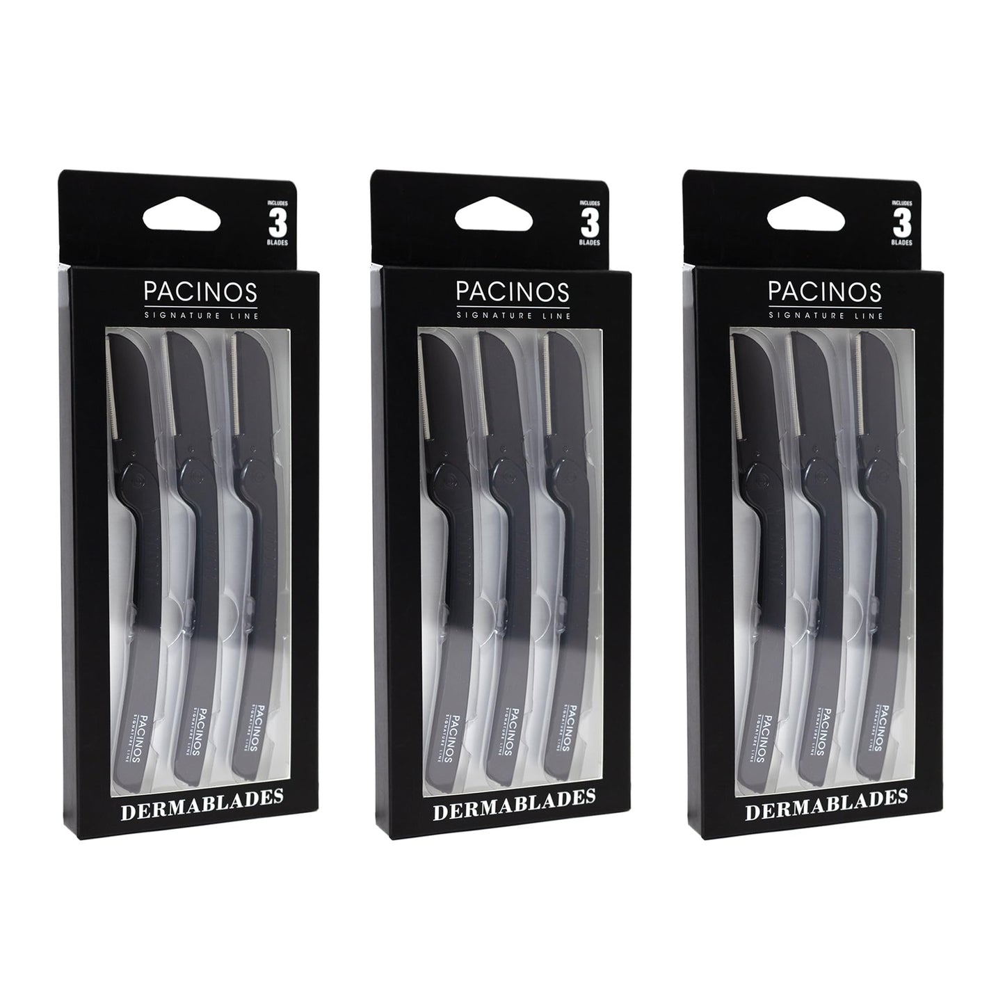 Pacinos Derma Blades for Men - Precision Straight Razor Beard Care Exfoliation Tool with 100% Stainless Steel Blades