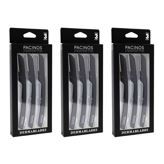 Pacinos Derma Blades for Men - Precision Straight Razor Beard Care Exfoliation Tool with 100% Stainless Steel Blades