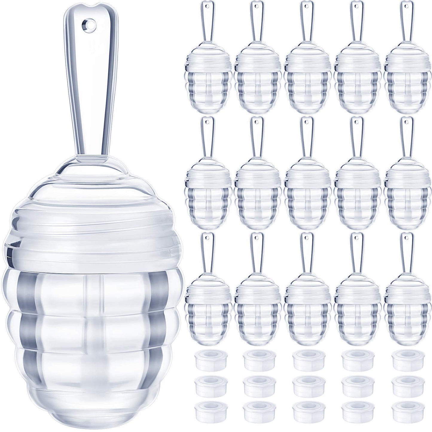 28 Pieces Honey Pots Shaped Lip Gloss Tube Empty Lip Gloss Containers Lip Balm Bottle Refillable Cute Lipstick Tubes with Wand for Women DIY Cosmetics(Clear)