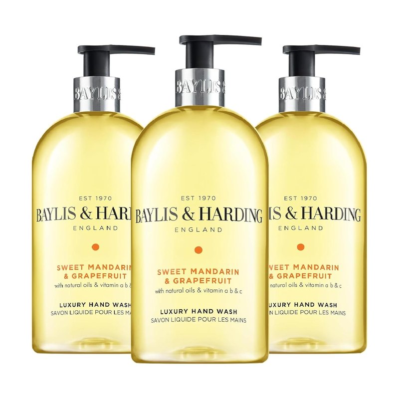 Baylis & Harding Liquid Hand Soap - Sweet Mandarin & Grapefruit | 16.9oz/500ml (3-Pack)