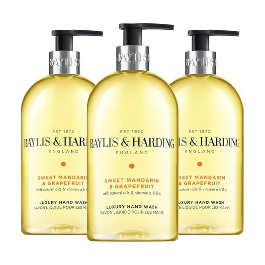 Baylis & Harding Liquid Hand Soap - Sweet Mandarin & Grapefruit | 16.9oz/500ml (3-Pack)