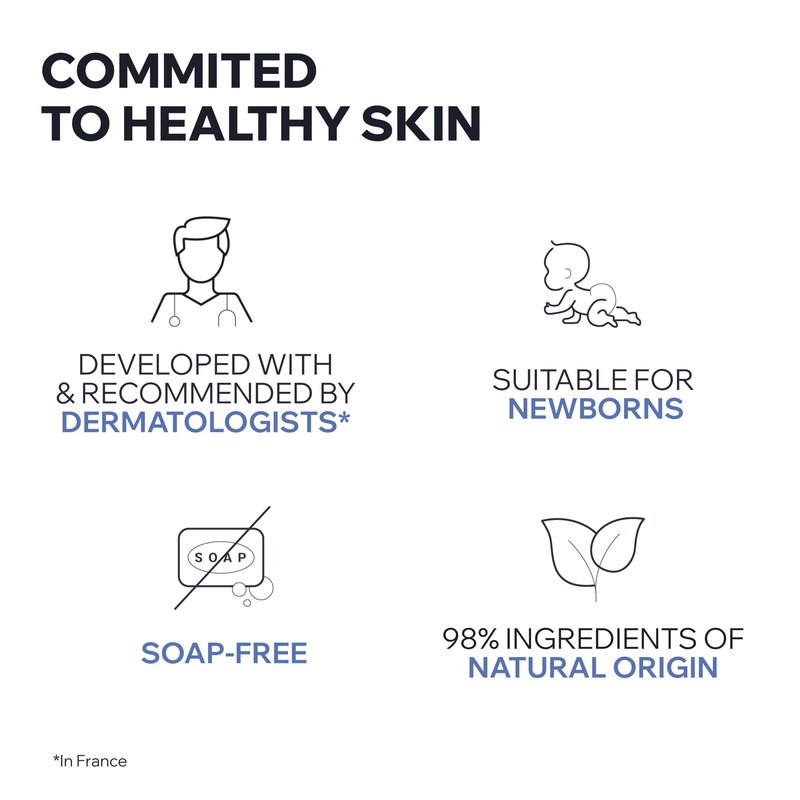 Uriage Baby 1st cleansing water with Organic Edelweiss, Softens baby's delicate skin, Ultra-convenient pump, Soap Free, Face & body, Physiological pH
