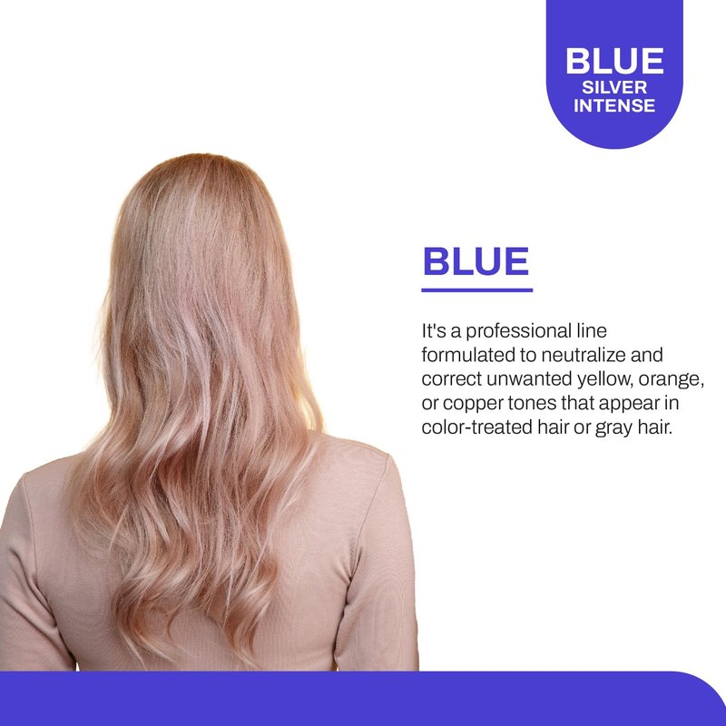 Kleno Blue Silver Intense Shampoo - Keratin & Silk Proteins, Neutralizes Yellow, Orange & Brassy Tones, Unisex Toning Treatment, Softness & Shine, 32.13 fl oz Bottle
