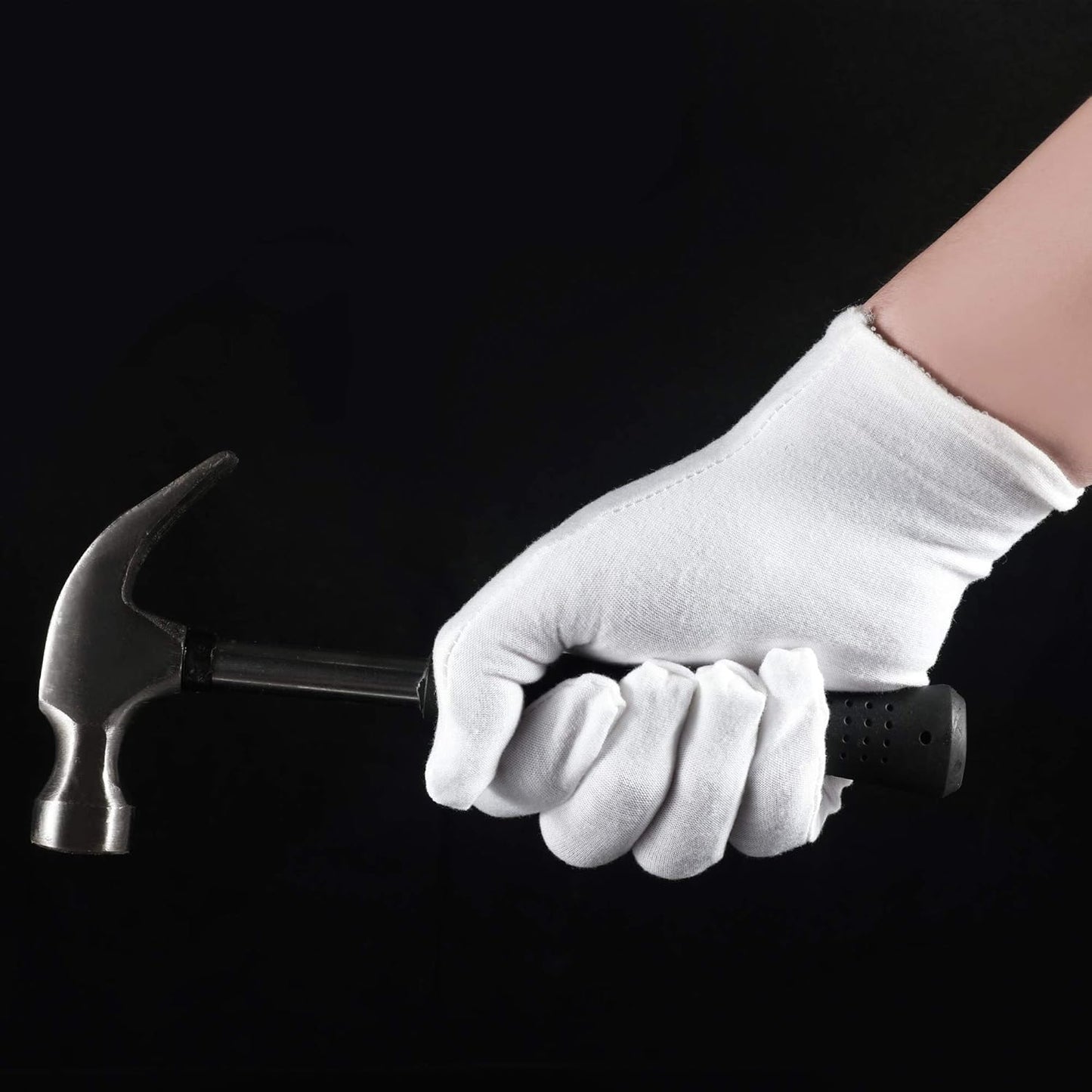 White Cotton Gloves for Eczema Relief | 6 Pairs Moisturizing Work Glove Liners