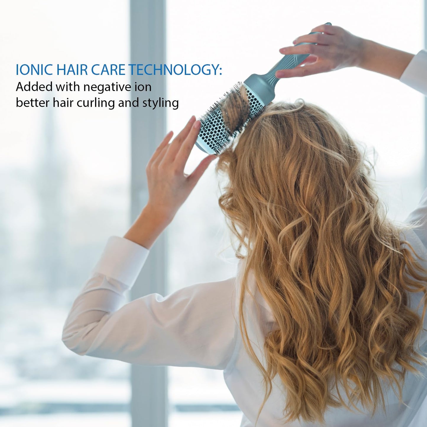 5pcs Round Brush for Blow out Professional Round Hair Brush for blow drying Leaves Hair Shiny Heat Styling Brush 5 Different Sizes Works Very Well with The Blow Dryer