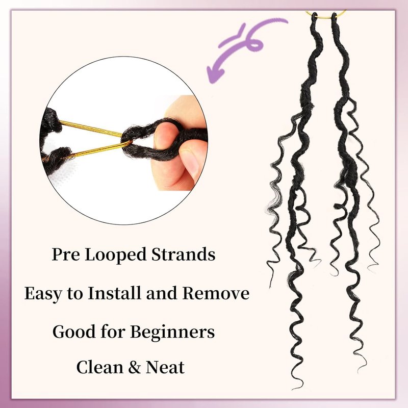 Goddess Locs Crochet Hair - 12 Inch Faux Locs for Black Women | Pre-Looped River Locs with Curly Ends (1B#)