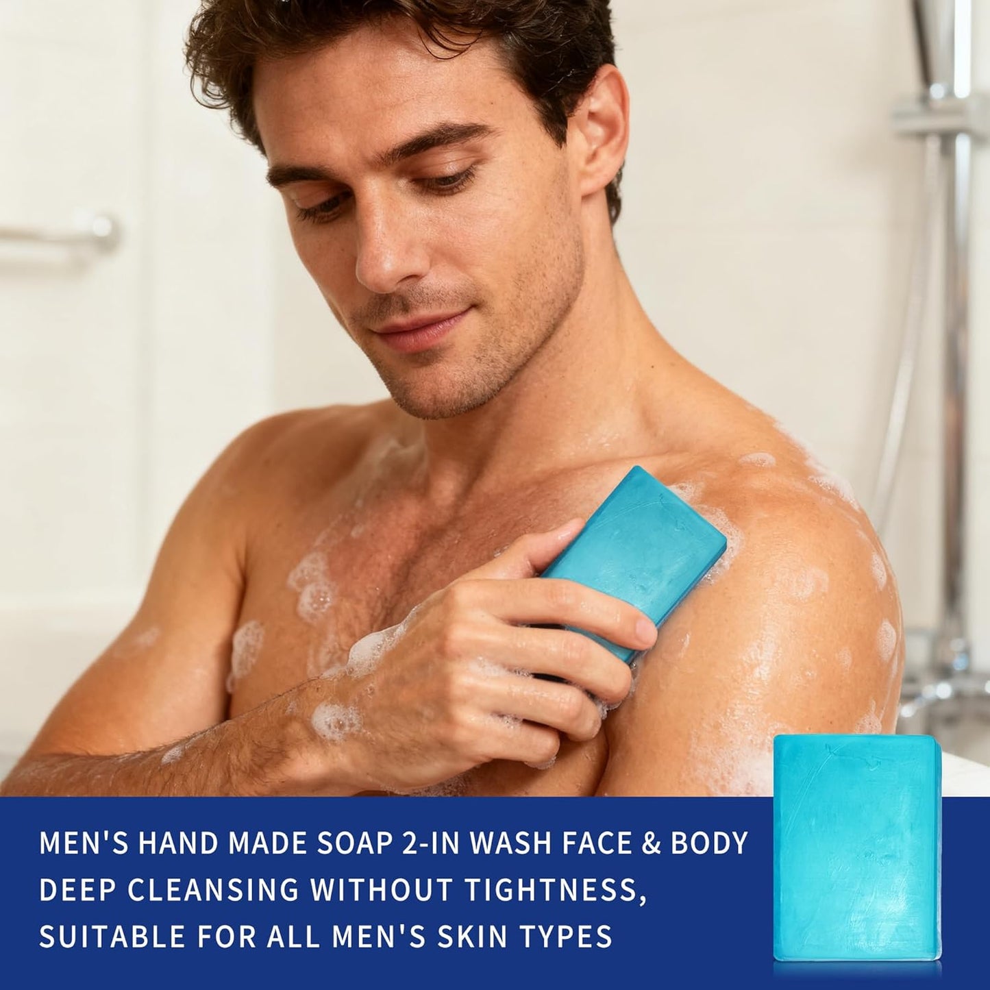 Men's Bath and Body Spa Gift Set - 7-Piece Skin Care Collection with 3-in-1 Face Wash, Handmade Soap & Travel Bag | Perfect Gifts for Dad, Husband, Boyfriend