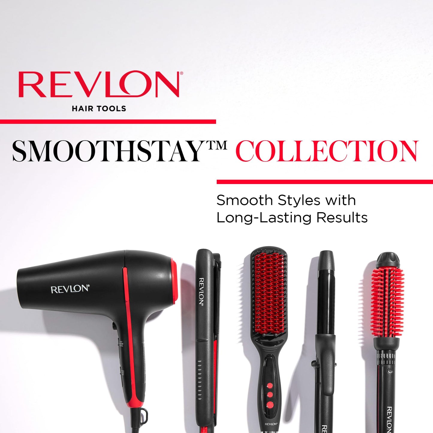 REVLON SmoothStay Hair Dryer with Diffuser, Ionic Ceramic Blow Dryer, Coconut Oil Infused for Frizz Control, Shine and Volume, 1875W Lightweight Dryer with Concentrator for Smooth or Curly Styles