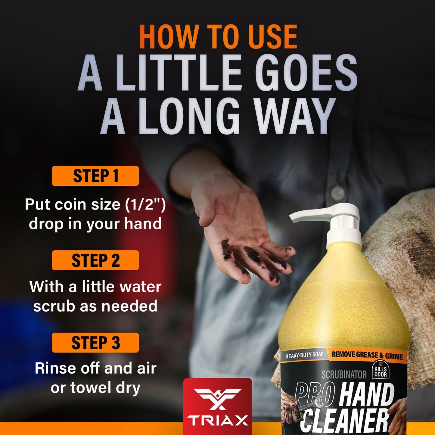 Triax Scrubinator Heavy Duty Hand Scrub - Tough Grease & Dirt Remover | 1 Gallon, Skin Moisturizing Formula